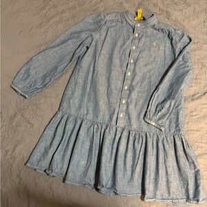 Polo Ralph Lauren Girls Denim
Chambray Drop Waist Shirt Dress
Long SIv Size 10